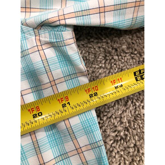 Mizzen + Main Men’s Long Sleeve Button Down Shirt Size L Blue White And Orange - Picture 11 of 13